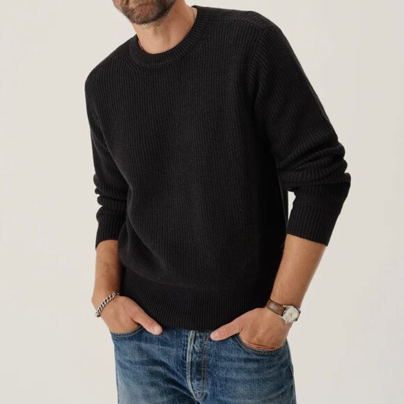 Buck Mason Black Crewneck Sweater Large/Medium - Picture 1 of 10